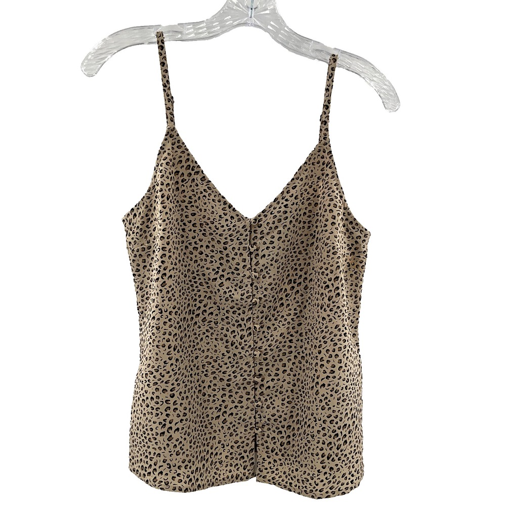 Sanctuary Tank Top Women Small‎ S Animal Print Adjustable Straps Buttons